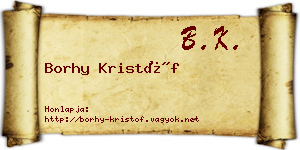Borhy Kristóf névjegykártya