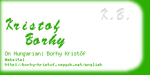 kristof borhy business card
