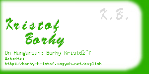 kristof borhy business card